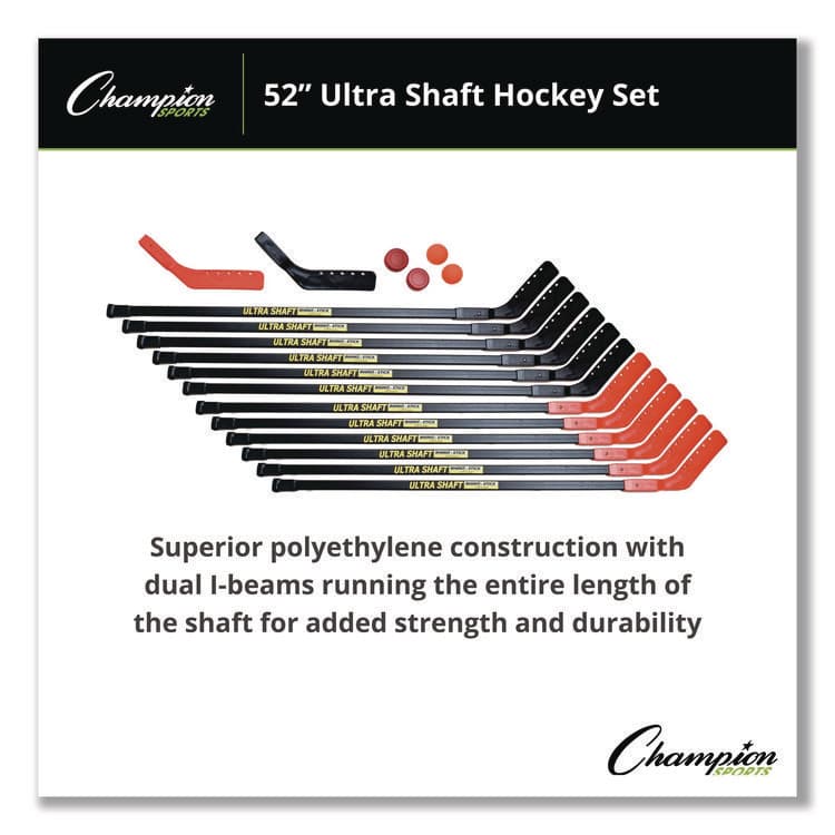 CHAMPION SPORT Ultra Shaft Hockey Set, Twelve 52" Hocket Sticks/Two Balls/Two Pucks/Two Extra Blades (CSIUS52SET) thumbnail 3