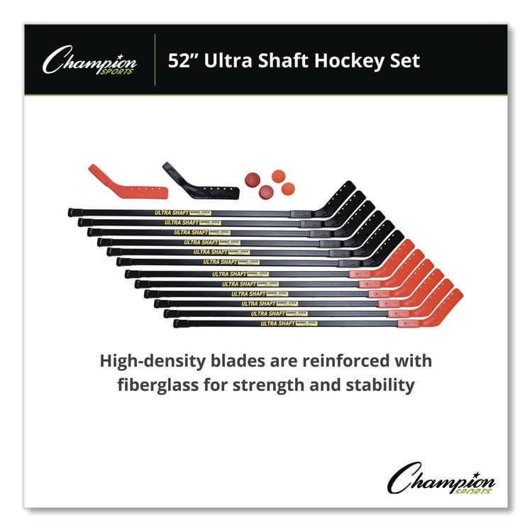 CHAMPION SPORT Ultra Shaft Hockey Set, Twelve 52" Hocket Sticks/Two Balls/Two Pucks/Two Extra Blades (CSIUS52SET) thumbnail 4