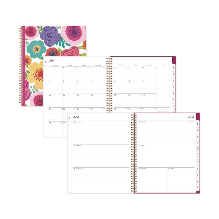 BLUE SKY Mahalo Academic Year Create-Your-Own Cover Weekly/Monthly Planner, Floral Artwork, 11 x 8.5, 12-Month (July-June): 2025-2026 (BLS100149)