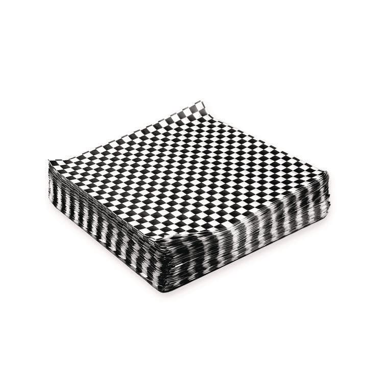 PATERSON PAPER Grease-Resistant Food Wrap, 12 x 12, Black Check, 5,000/Carton (PDHWG01006)