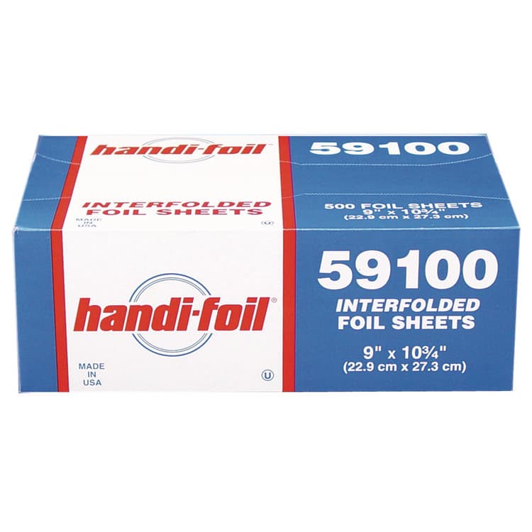 HFA Interfolded Foil Sheets, 55 Gauge, 9 x 10.75, 500/Box, 6 Boxes/Carton (HFA59100)