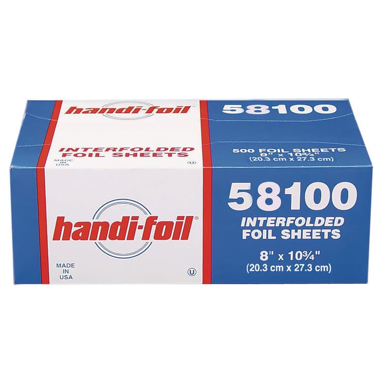 HFA Interfolded Foil Sheets, 55 Gauge, 8 x 10.75, 500/Box, 6 Boxes/Carton (HFA58100)