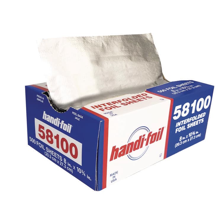 HFA Interfolded Foil Sheets, 55 Gauge, 8 x 10.75, 500/Box, 6 Boxes/Carton (HFA58100) thumbnail 2