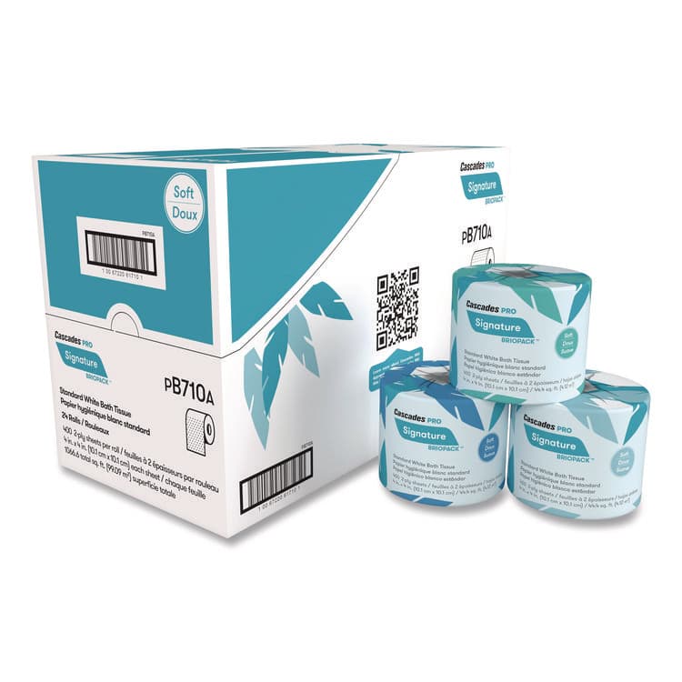 CASCADES TISSUE GROUP Signature Bath Tissue, Septic Safe, 2-Ply, White, 400 Sheets/Roll, 24 Rolls/Carton (CSDB710)