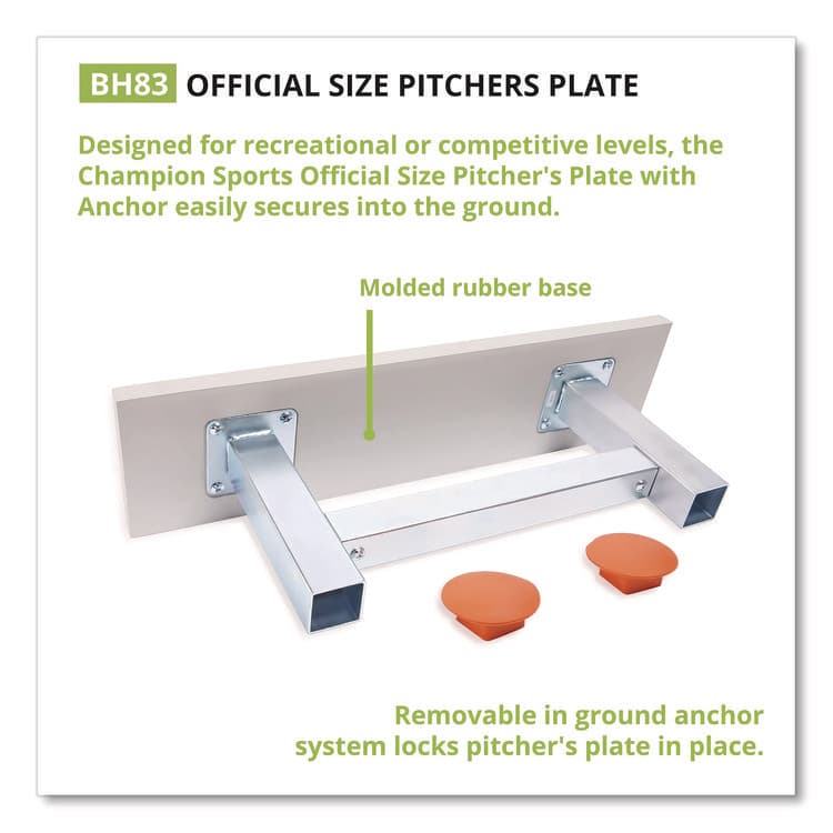 CHAMPION SPORT Official Size Pitcher's Plate with Anchor, 24" x 6" (CSIBH83) thumbnail 3