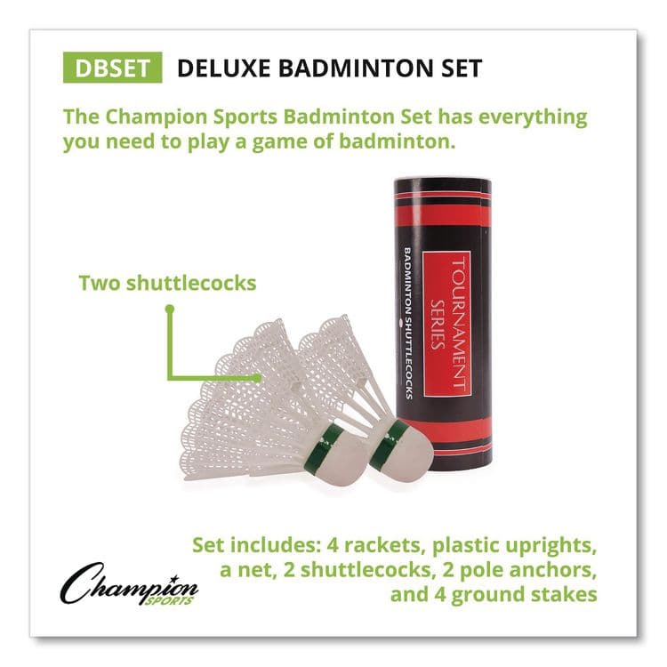 CHAMPION SPORT Deluxe Badminton Set, 20 ft Net with 4 Rackets, 2 Shuttlecocks (CSIDBSET) thumbnail 3