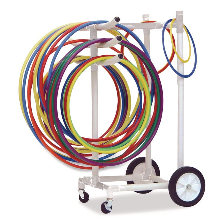 CHAMPION SPORT Hoop Storage Rack, Plastic, 176 lb Capacity, 26 x 22 x 49, White (CSIHCRACK) thumbnail 2