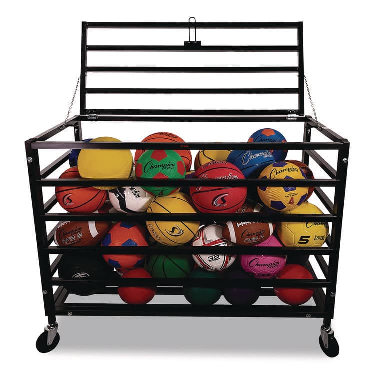 CHAMPION SPORT All Pro Lockable Ball Locker, Metal, 220 lb Capacity, 24 x 47 x 37, Black (CSIMBLX) thumbnail 2