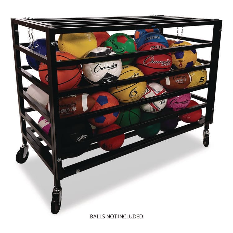 CHAMPION SPORT All Pro Lockable Ball Locker, Metal, 220 lb Capacity, 24 x 47 x 37, Black (CSIMBLX) thumbnail 3