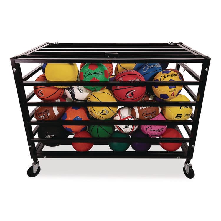 CHAMPION SPORT All Pro Lockable Ball Locker, Metal, 220 lb Capacity, 24 x 47 x 37, Black (CSIMBLX) thumbnail 4