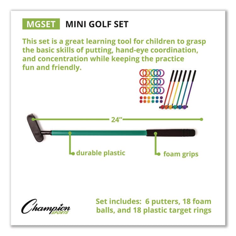 CHAMPION SPORT Mini Golf Set, 12 Balls/6 Putters/18 Rings/3 Target Holes (CSIMGSET) thumbnail 2
