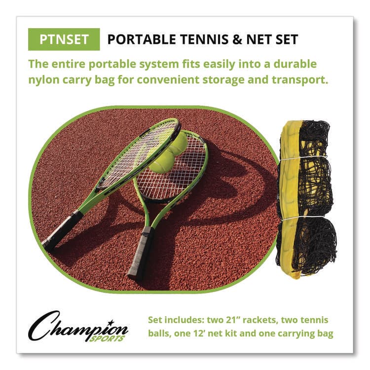 CHAMPION SPORT Tennis Net Set with 2 Rackets and 2 Tennis Balls (CSIPTNSET) thumbnail 3