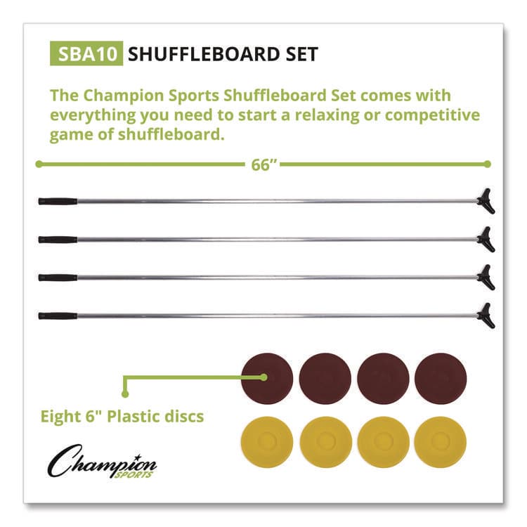 CHAMPION SPORT Shuffleboard Set, 4 Cues, 8 Pucks (CSISBA10) thumbnail 2