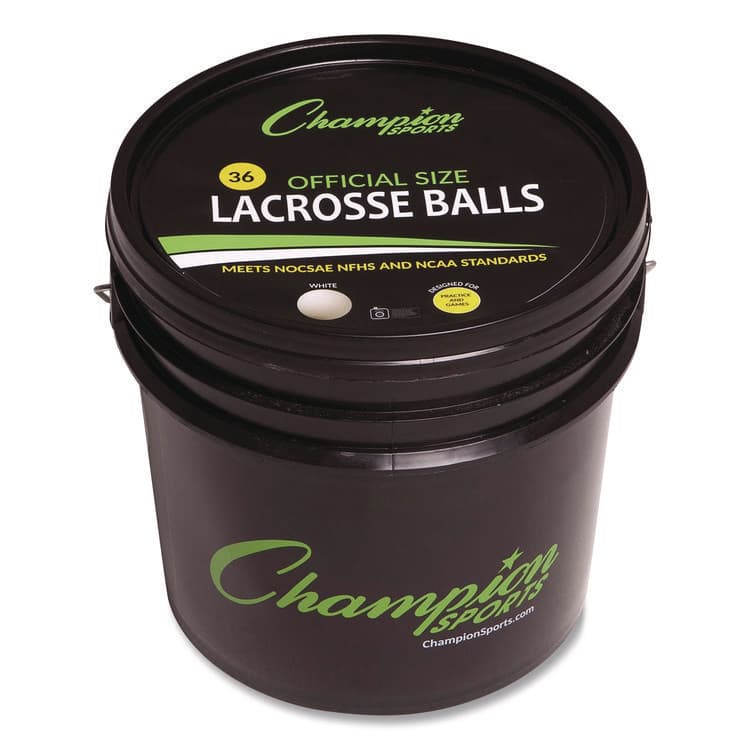 CHAMPION SPORT Bucket of Lacrosse Balls, Official Size, White, 36 Balls/Bucket (CSILBWN36) thumbnail 4