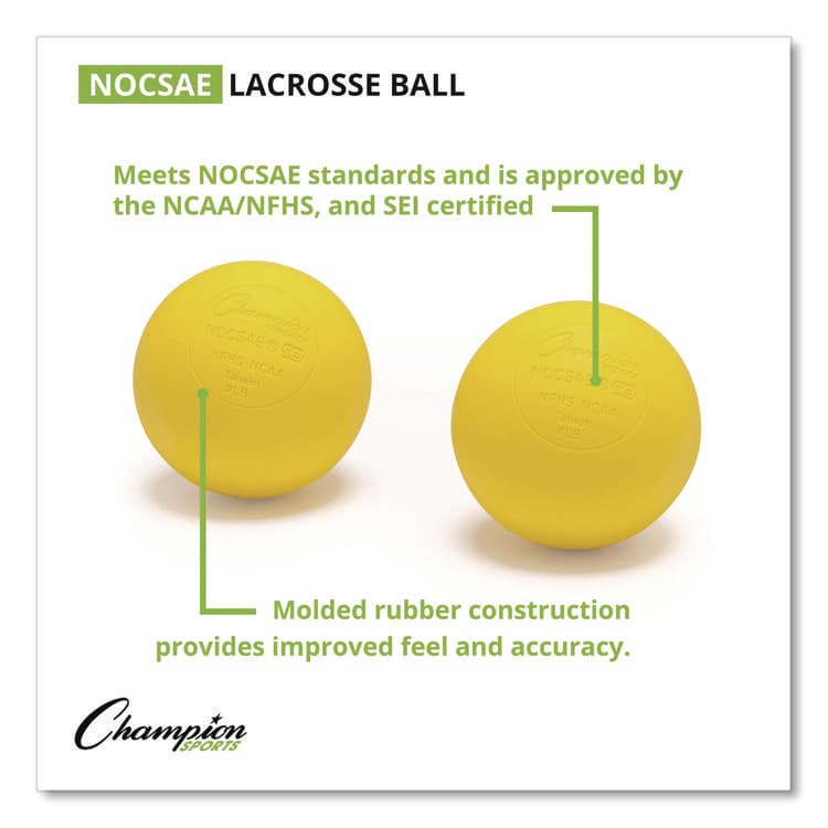 CHAMPION SPORT Bucket of Lacrosse Balls, Official Size, Yellow, 36 Balls/Bucket (CSILBYN36) thumbnail 2