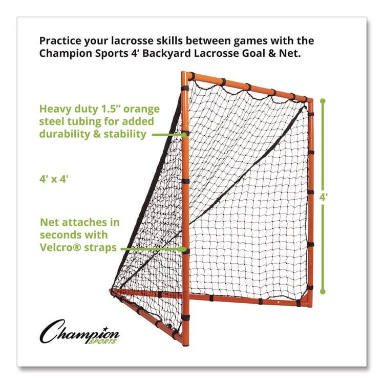 CHAMPION SPORT Backyard Lacrosse Goal and Net, 4 ft x 4 ft, 1.25" dia Frame (CSILNGL44) thumbnail 2