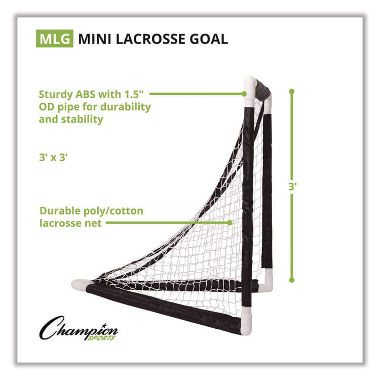 CHAMPION SPORT Mini Lacrosse Goal, 3 ft x 3 ft, 1.5" dia Frame (CSIMLG) thumbnail 2