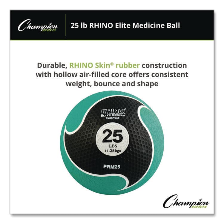 CHAMPION SPORT Rhino Elite Medicine Ball, 25 lb, Green (CSIPRM25) thumbnail 2