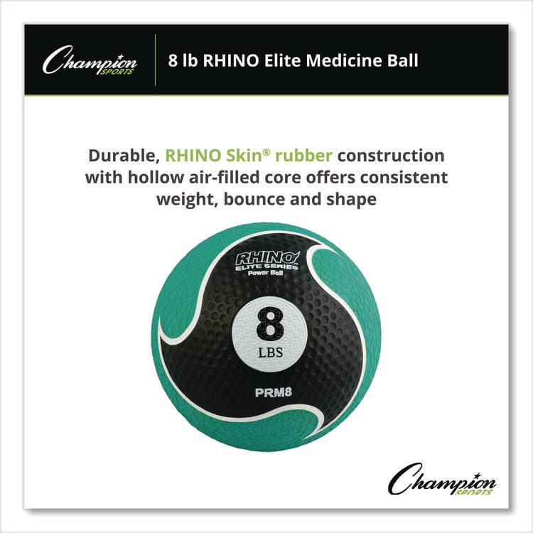 CHAMPION SPORT Rhino Elite Medicine Ball, 8 lb, Green (CSIPRM8) thumbnail 2