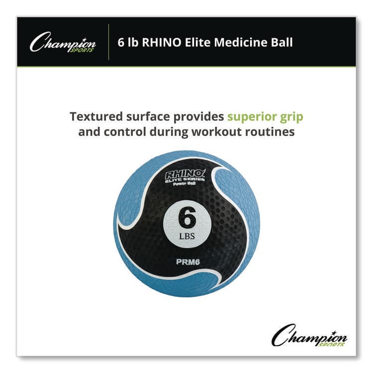 CHAMPION SPORT Rhino Elite Medicine Ball, 6 lb, Blue (CSIPRM6) thumbnail 3