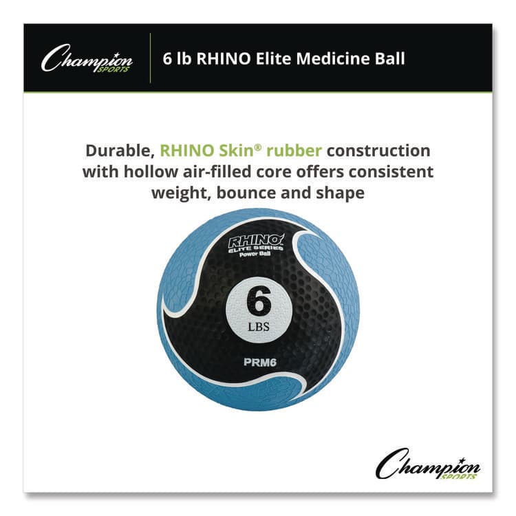 CHAMPION SPORT Rhino Elite Medicine Ball, 6 lb, Blue (CSIPRM6) thumbnail 2