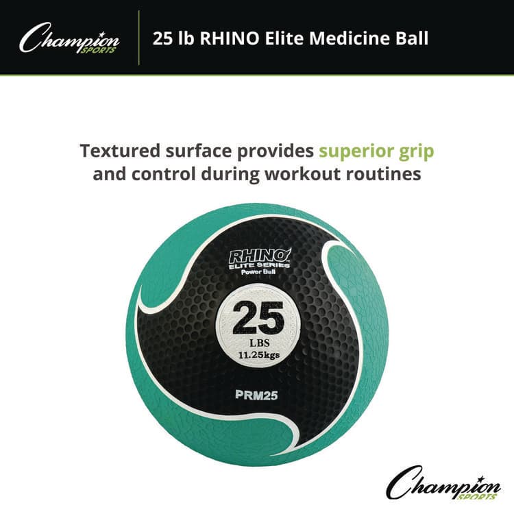 CHAMPION SPORT Rhino Elite Medicine Ball, 25 lb, Green (CSIPRM25) thumbnail 3
