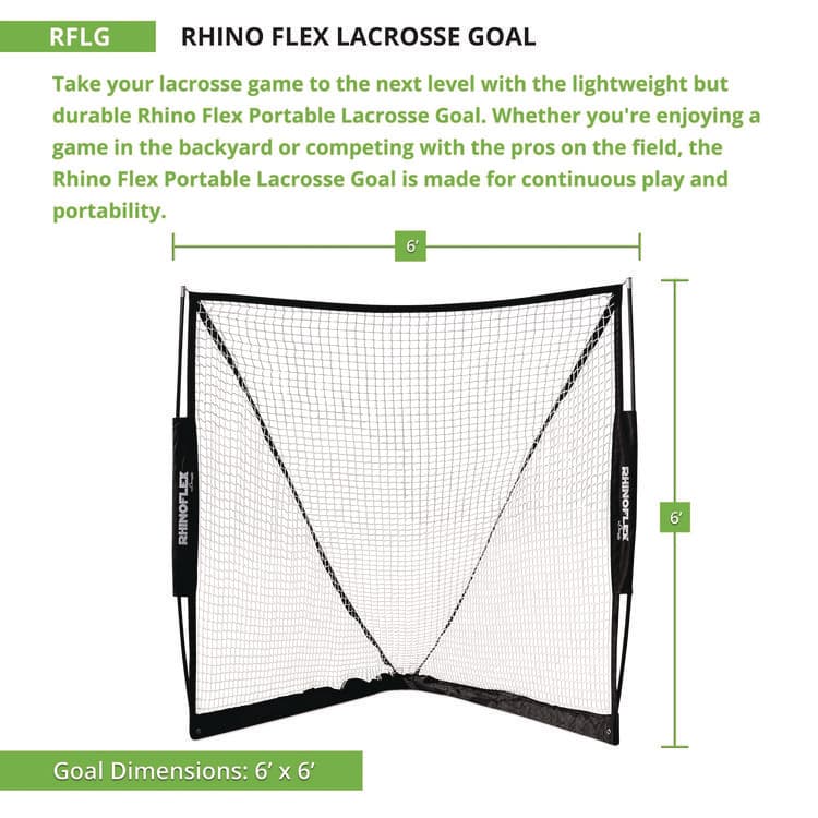 CHAMPION SPORT Rhino Flex Lacrosse Goal, 6 ft x 6 ft, 1" dia Frame (CSIRFLG) thumbnail 2