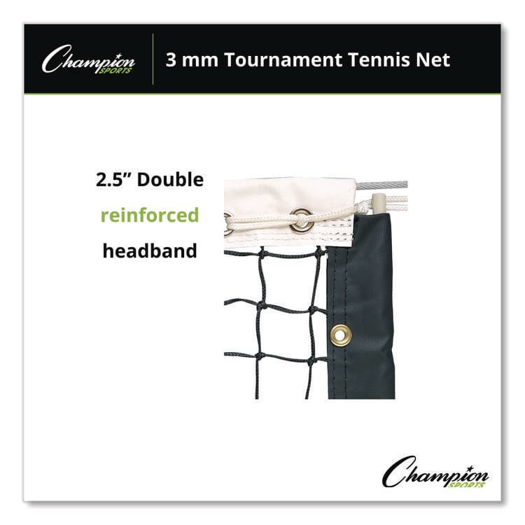 CHAMPION SPORT Tournament Tennis Net, 3 mm Braided Polyethylene, 42 ft x 3.5 ft, (CSIT100) thumbnail 3