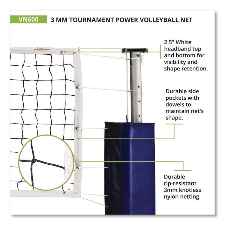 CHAMPION SPORT Tournament Power Volleyball Net, 32 ft x 3 ft (CSIVN600) thumbnail 3