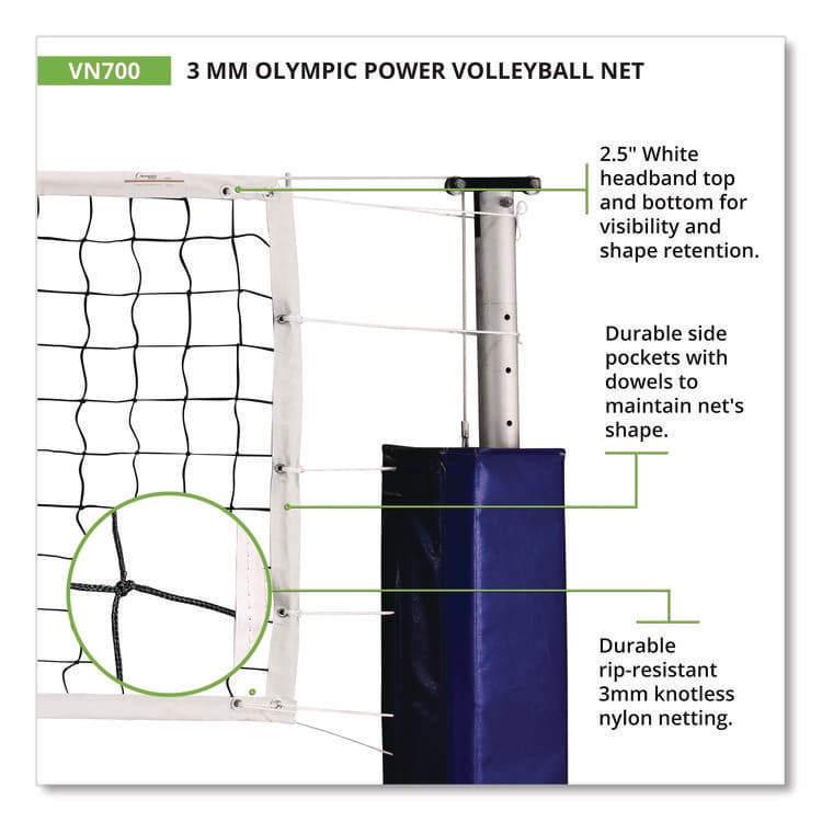 CHAMPION SPORT Olympic Power Volleyball Net, 32 ft x 3 ft (CSIVN700) thumbnail 3