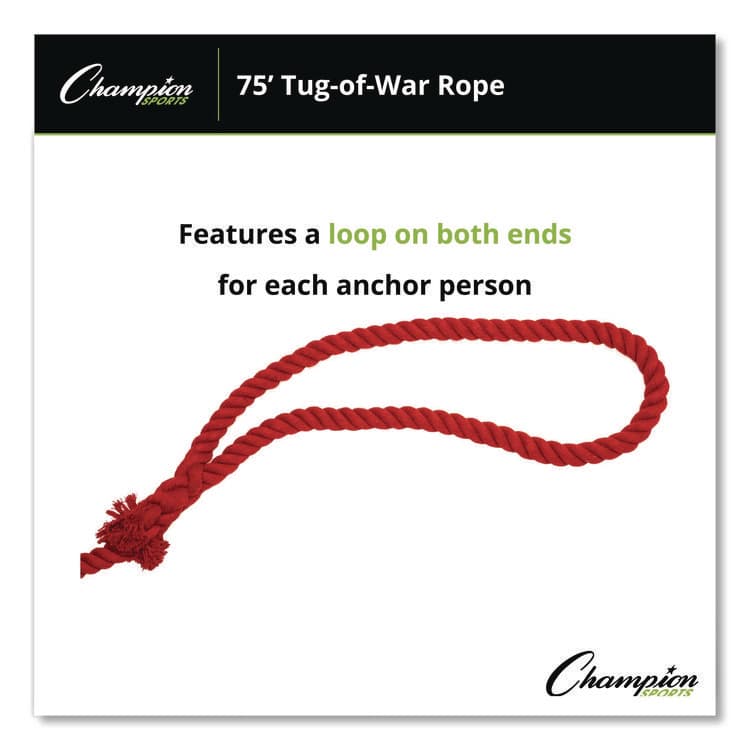 CHAMPION SPORT 4-Way Tug of War Rope, 75 ft, 1" dia (CSITWR75) thumbnail 4