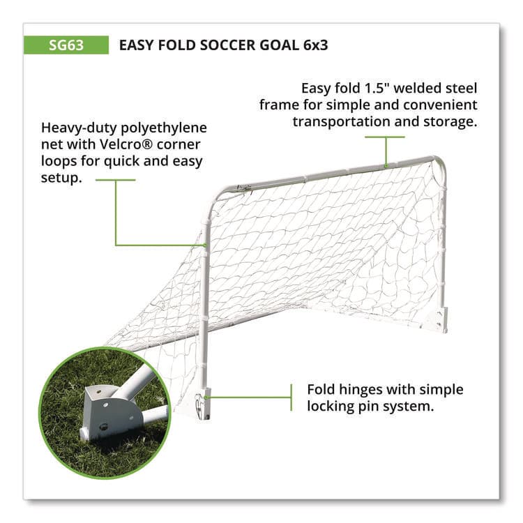 CHAMPION SPORT Easy Fold Soccer Goal, 6 ft x 3 ft, 1.25" dia Frame (CSISG63) thumbnail 3