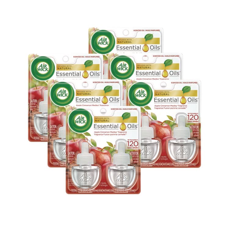 RECKITT BENCKISER Scented Oil Refill, 0.67 oz, Apple Cinnamon Medley, 2/Pack, 6 Packs/Carton (RAC80420CT)