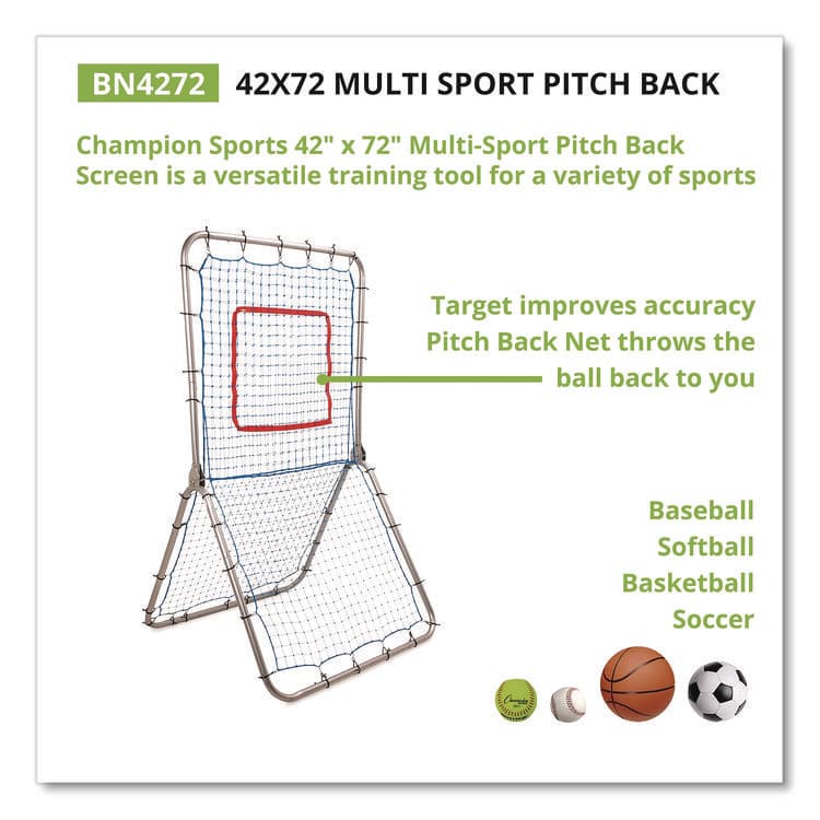 CHAMPION SPORT Multi-Sport Pitch Back Screen, 72" x 42", 1.25" dia frame (CSIBN4272) thumbnail 3