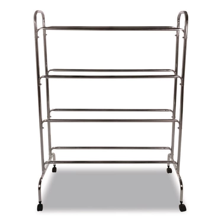 CHAMPION SPORT Powder-Coated Ball Cart, Metal, 132 lb Capacity, 17 x 41 x 53, Silver (CSIBRC4)