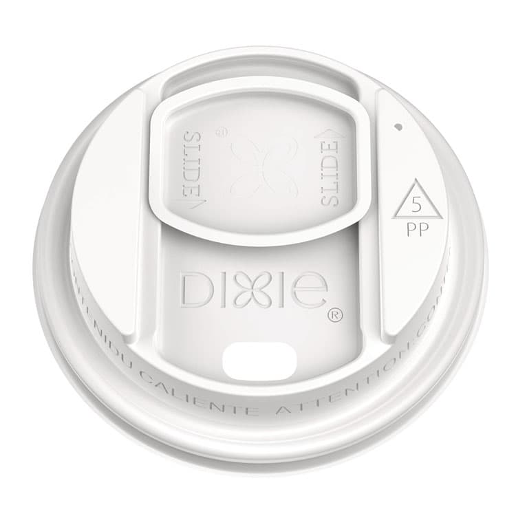 DIXIE FOOD SERVICE Smart Top Reclosable Lids for Hot Cups, Fits 10 oz to 20 oz Hot Cups, Plastic, White, 1,000/Carton (DXEDSL9542)