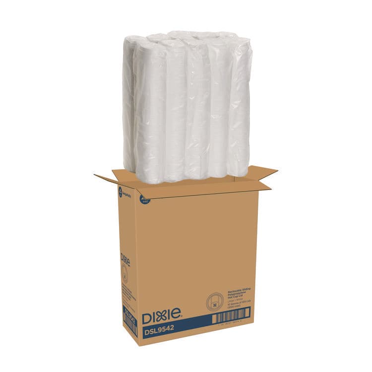 DIXIE FOOD SERVICE Smart Top Reclosable Lids for Hot Cups, Fits 10 oz to 20 oz Hot Cups, Plastic, White, 1,000/Carton (DXEDSL9542) thumbnail 3