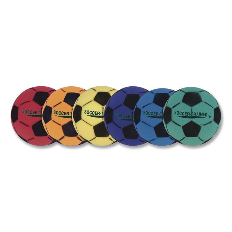 CHAMPION SPORT Ultra Foam Soccer Ball Set, 8" Diameter, Assorted Colors, 6/Set (CSIFSBSET)