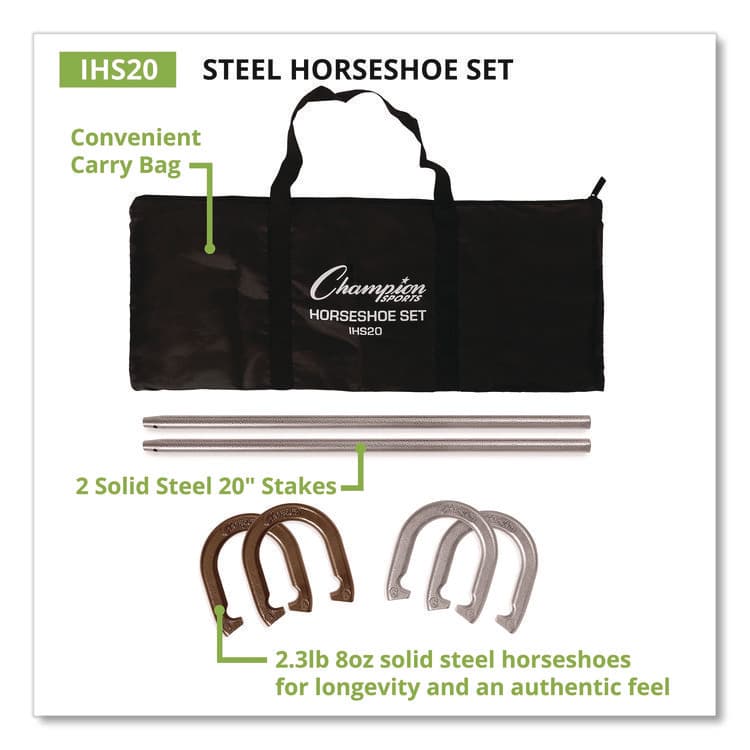 CHAMPION SPORT Steel Horseshoe Set, (4) Horseshoes/(2) 20" Stakes/Nylon Carry Bag (CSIIHS20) thumbnail 4