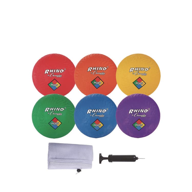 CHAMPION SPORT 8.5" Playground Ball Set with Air Pump, Assorted Colors, 6/Set (CSIPG85XSET) thumbnail 4