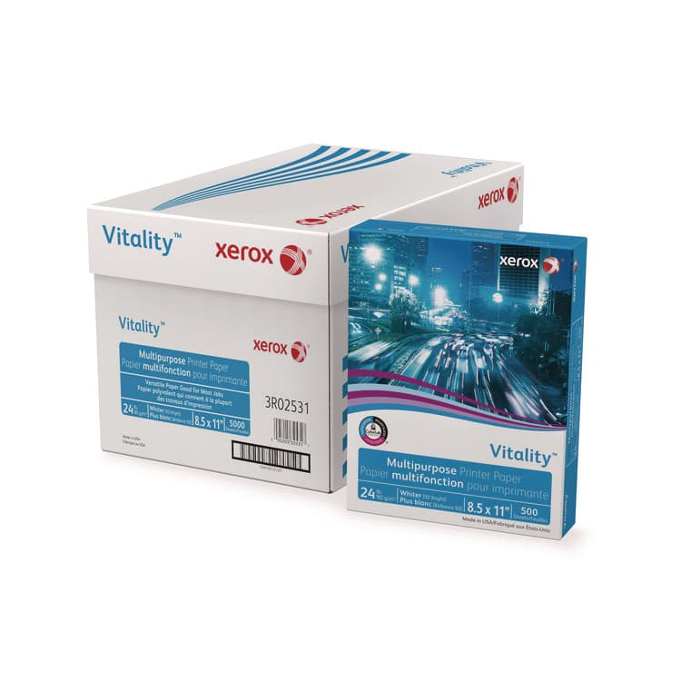 XEROX CORP. Vitality Multipurpose Print Paper, 92 Bright, 24 lb Bond Weight, 8.5 x 11, White, 500/Ream (XER3R02531)