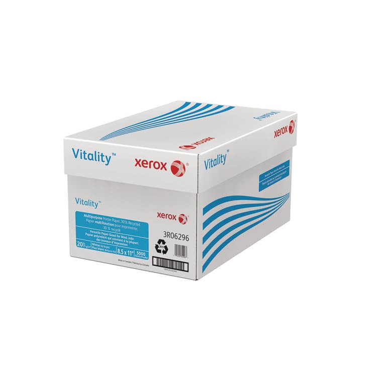 XEROX CORP. Vitality 30% Recycled Multipurpose Paper, 92 Bright, 20 lb Bond Weight, 8.5 x 11, White, 500/Ream (XER3R06296) thumbnail 2