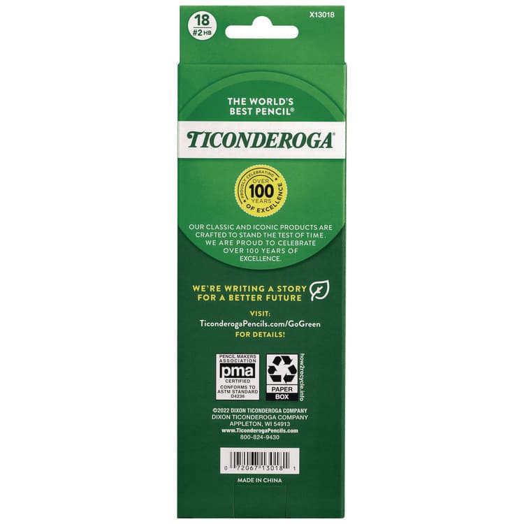 DIXON TICONDEROGA CO. Pre-Sharpened Pencil, 2.2 mm, HB (#2), Black Lead, Neon Assorted Barrel Colors, 18/Pack (DIXX13018) thumbnail 2