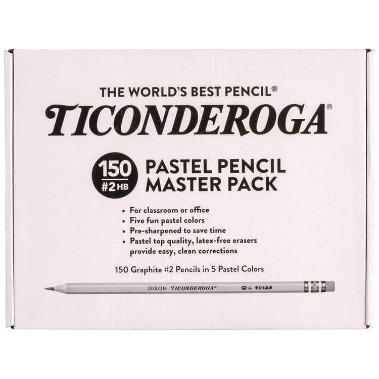 DIXON TICONDEROGA CO. Pre-Sharpened Pencil, 2.2 mm, HB (#2), Black Lead, Pastel Assorted Barrel Colors, 150/Pack (DIXX13750) thumbnail 2