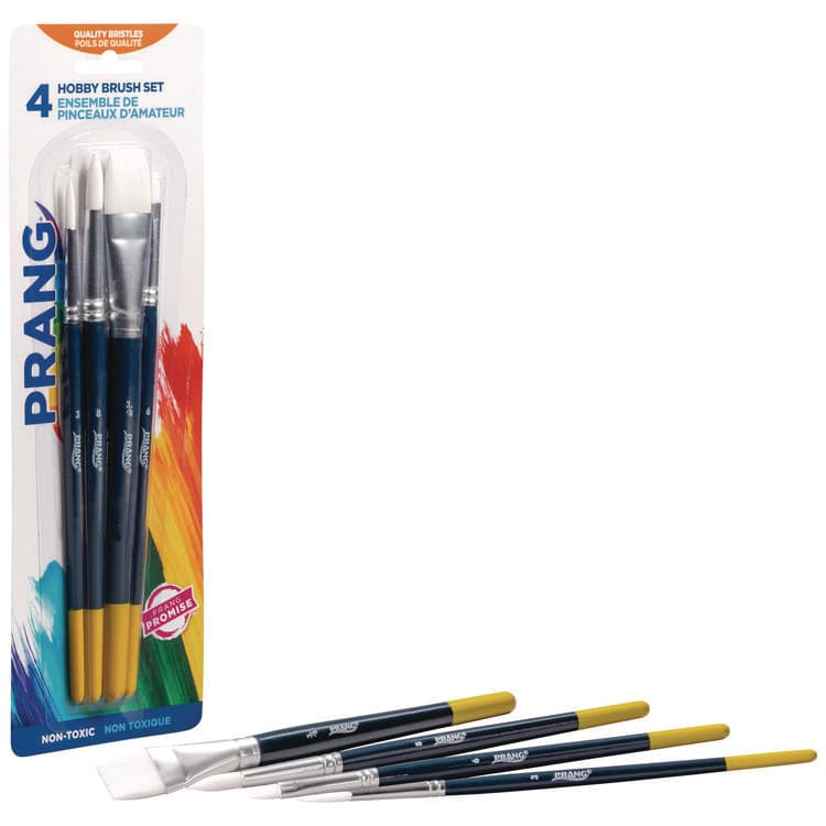 DIXON TICONDEROGA CO. Hobby Four-Brush Set, Assorted, Synthetic, Flat; Round, 4/pack (DIXX94006) thumbnail 4