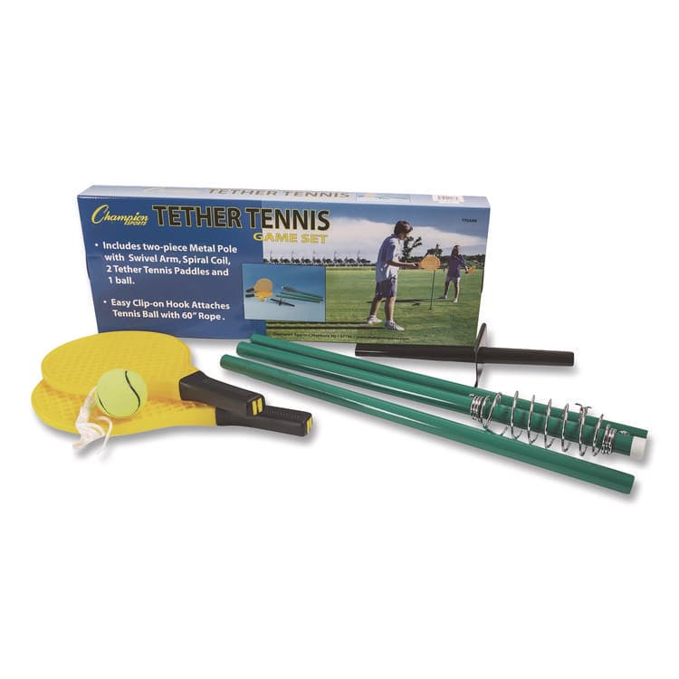 CHAMPION SPORT Tether Tennis Game Set, Two Paddles, Two Tennis Balls (CSITTGAME)