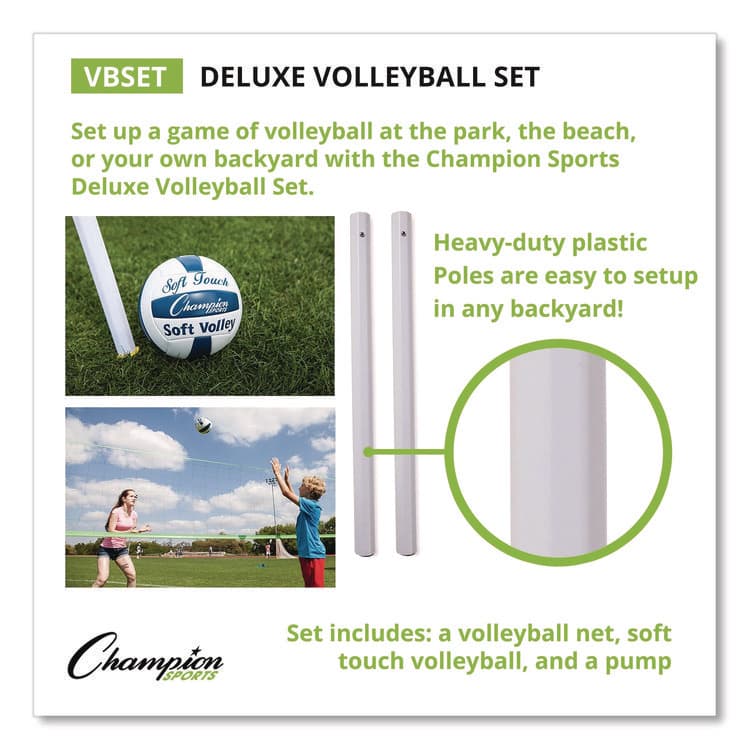 CHAMPION SPORT Deluxe Volleyball Set, Official-Size Volleyball, Volleyball Net (CSIVBSET) thumbnail 2