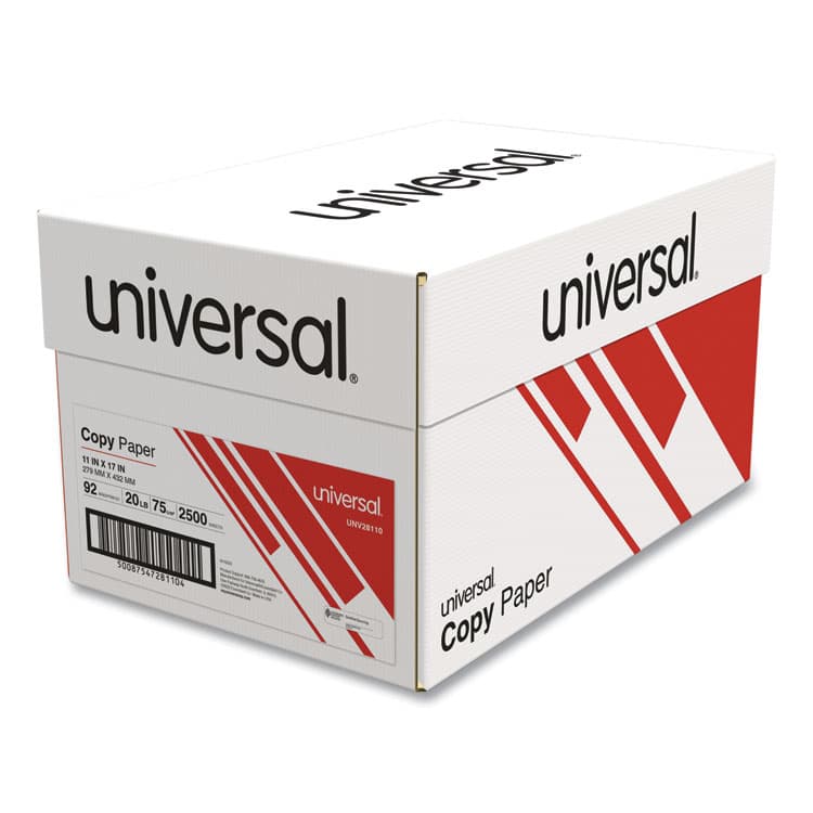 UNIVERSAL OFFICE PRODUCTS Copy Paper, 92 Bright, 20 lb Bond Weight, 11 x 17, White, 500 Sheets/Ream, 5 Reams/Carton (UNV28110) thumbnail 2