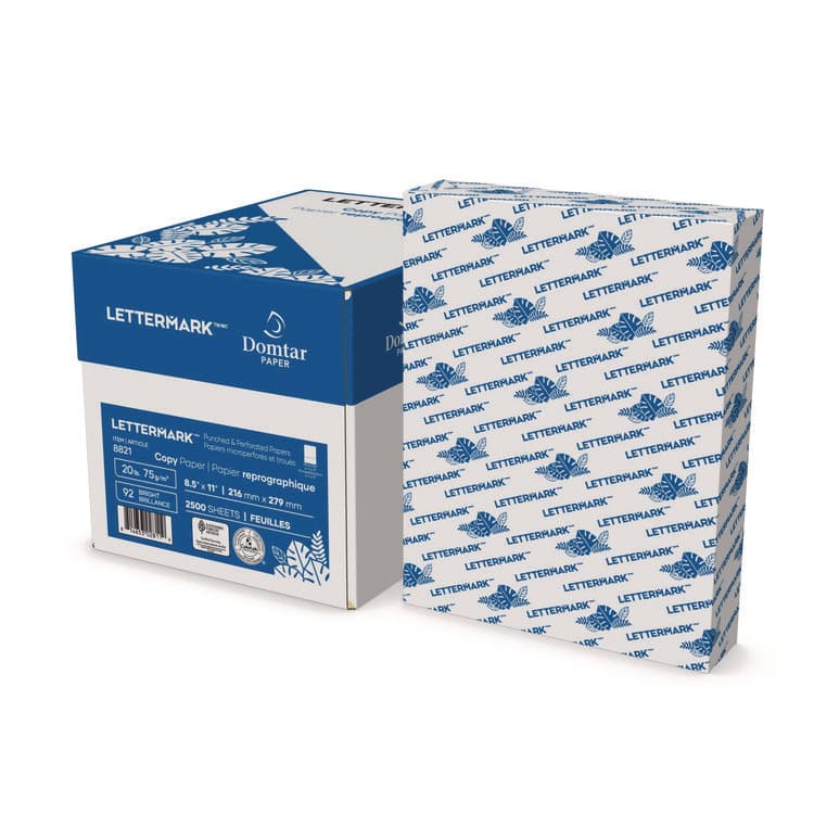 DOMTAR PAPER Custom Cut-Sheet Copy Paper, 92 Bright, Micro-Perforated 3.66" from Bottom, 20 lb Bond Weight, 8.5 x 11, White, 500/Ream (DMR8821)