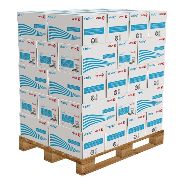 XEROX CORP. Vitality Multipurpose Print Paper, 92 Bright, 20 lb Bond Weight, 8.5 x 11, White, 500/Ream, 10 Reams/Ct, 40 Cartons/Pallet (XER3R02047PLT)